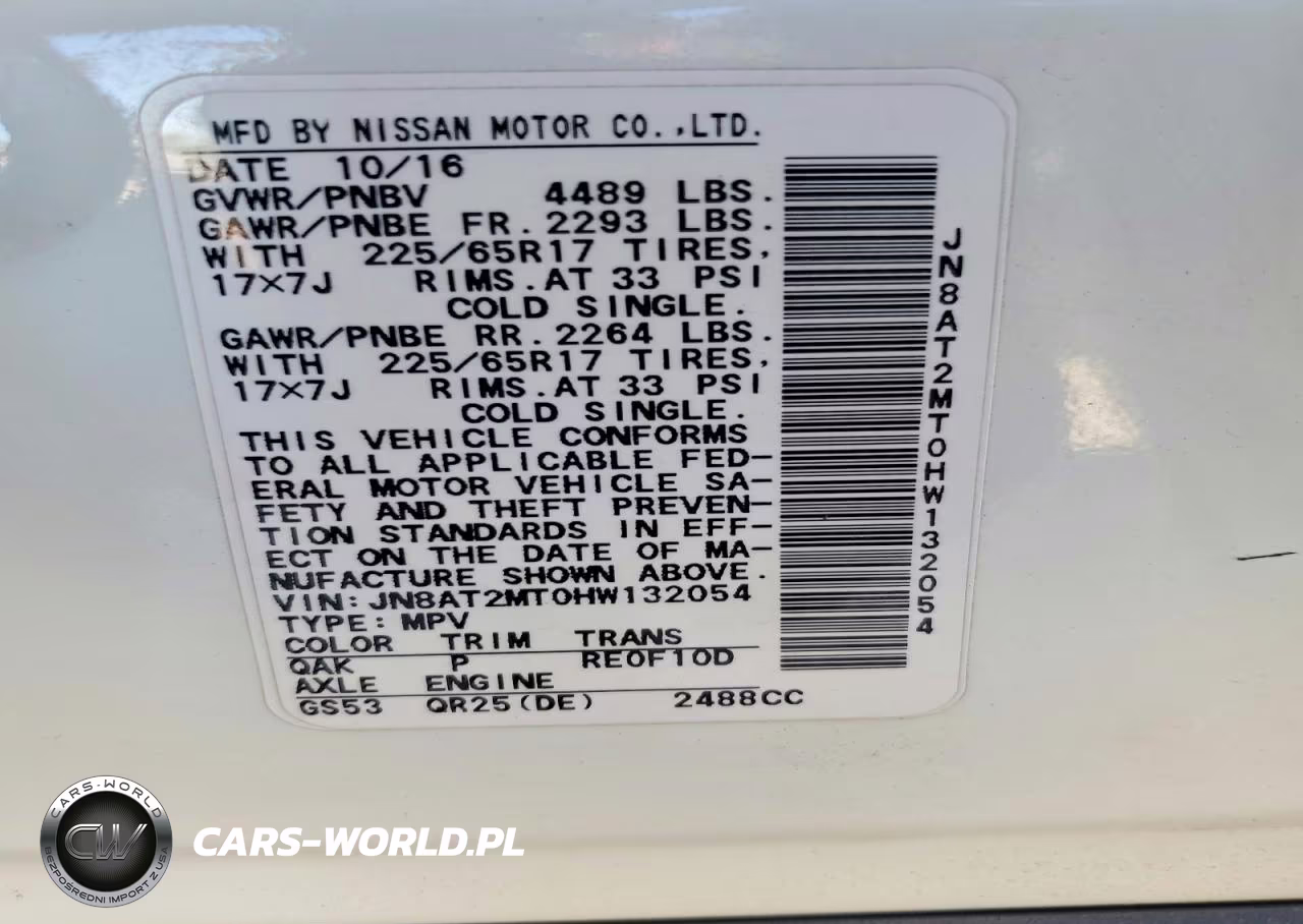 2017 Nissan Rogue Sv VIN:JN8AT2MT0HW132054 - 14