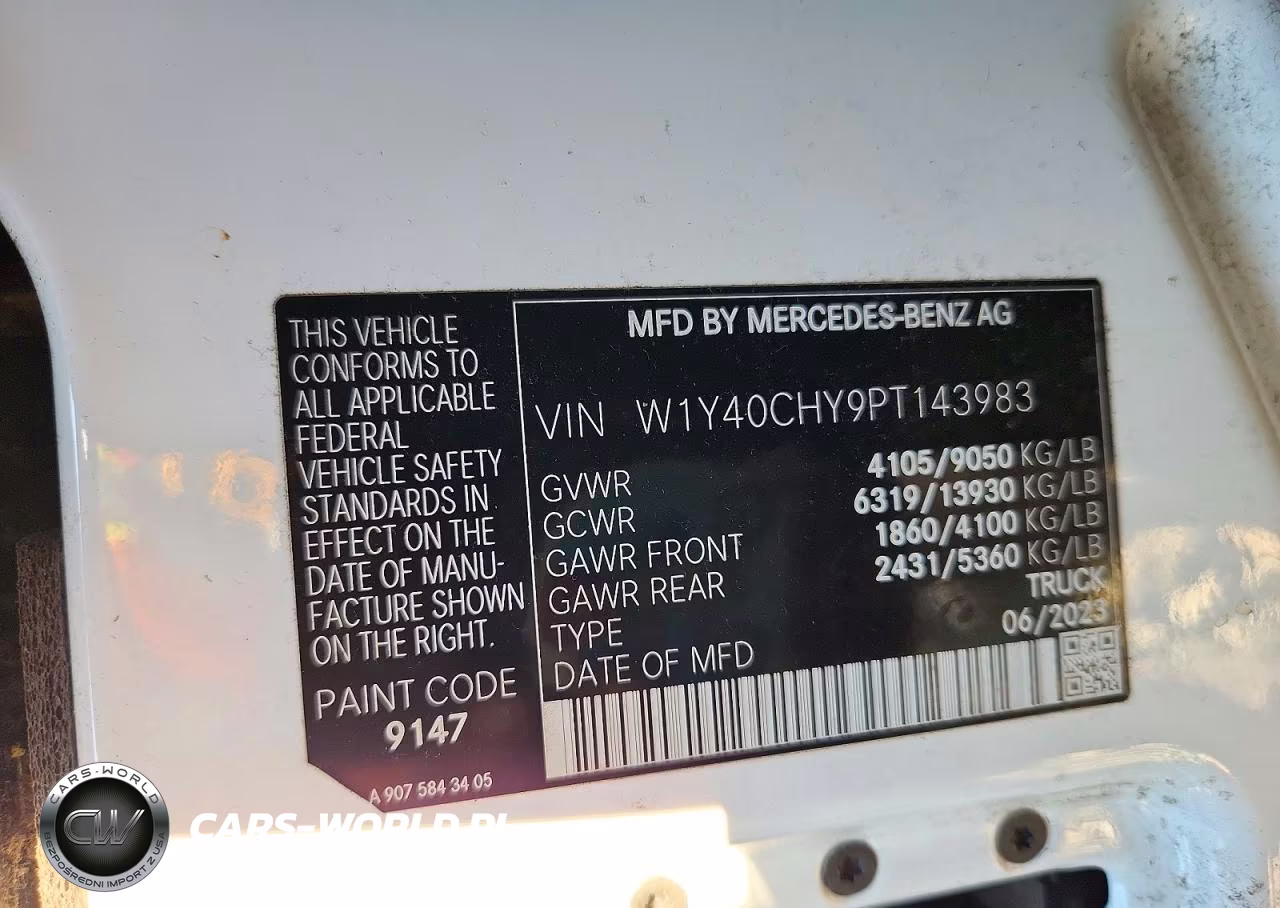 2023 Mercedes-Benz Sprinter 2500 VIN:W1Y40CHY9PT143983 - 13