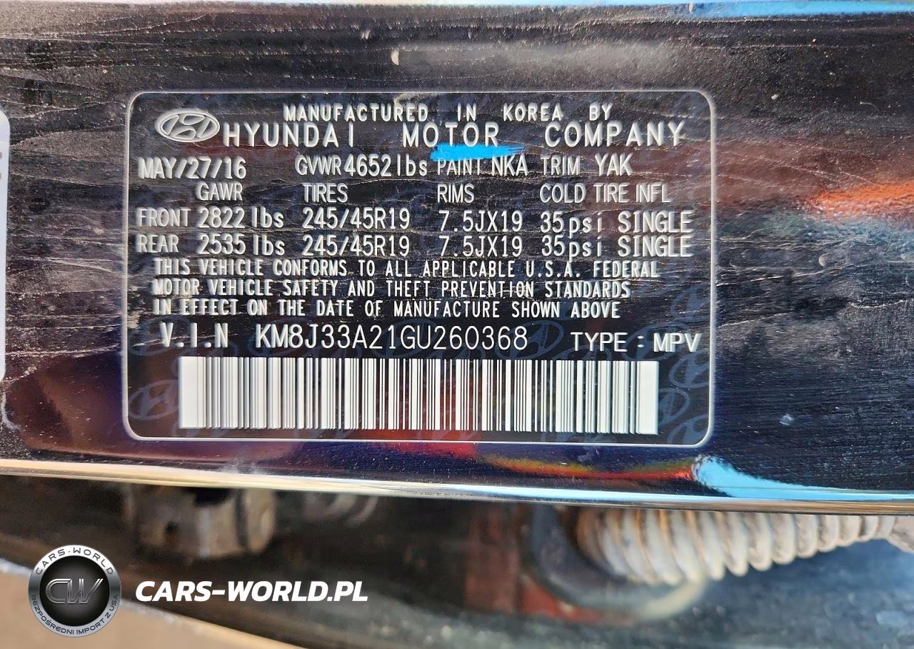 2016 Hyundai Tucson Limited VIN:KM8J33A21GU260368 - 13