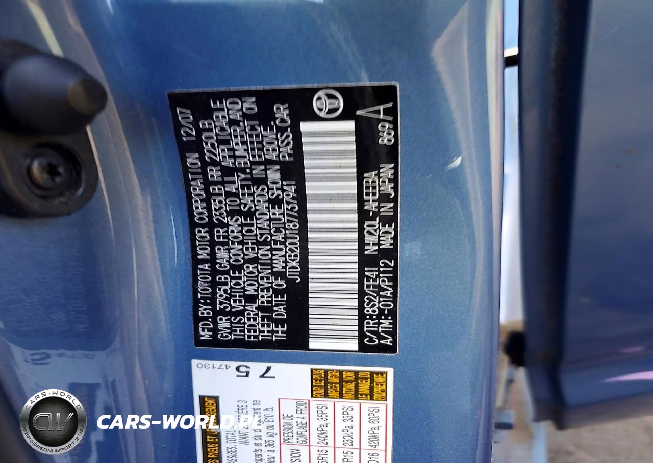 2008 Toyota Prius Base VIN:JTDKB20U187737941 - 12