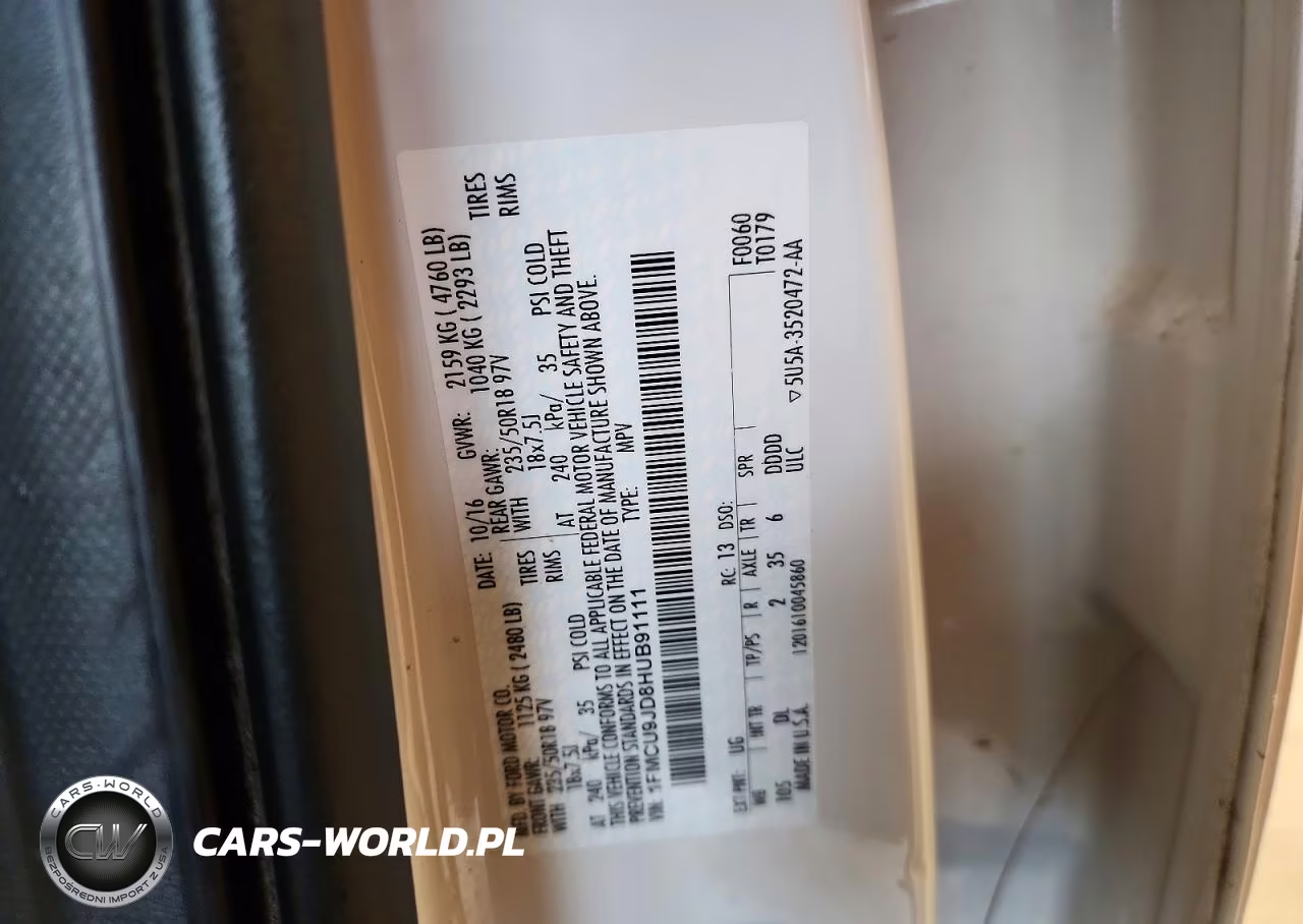 2017 Ford Escape Titanium VIN:1FMCU9JD8HUB91111 - 13