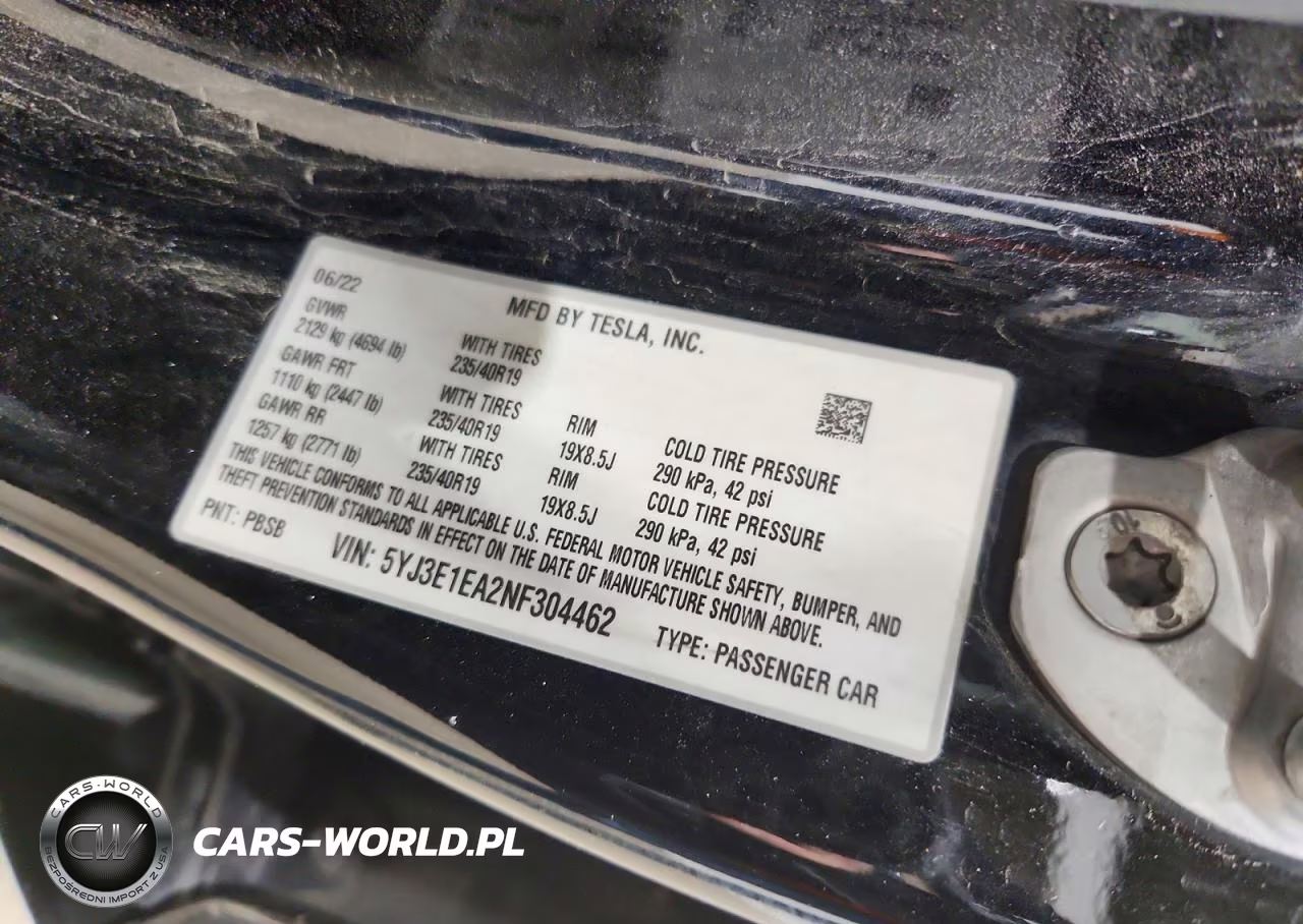 2022 Tesla Model 3 VIN:5YJ3E1EA2NF304462 - 12