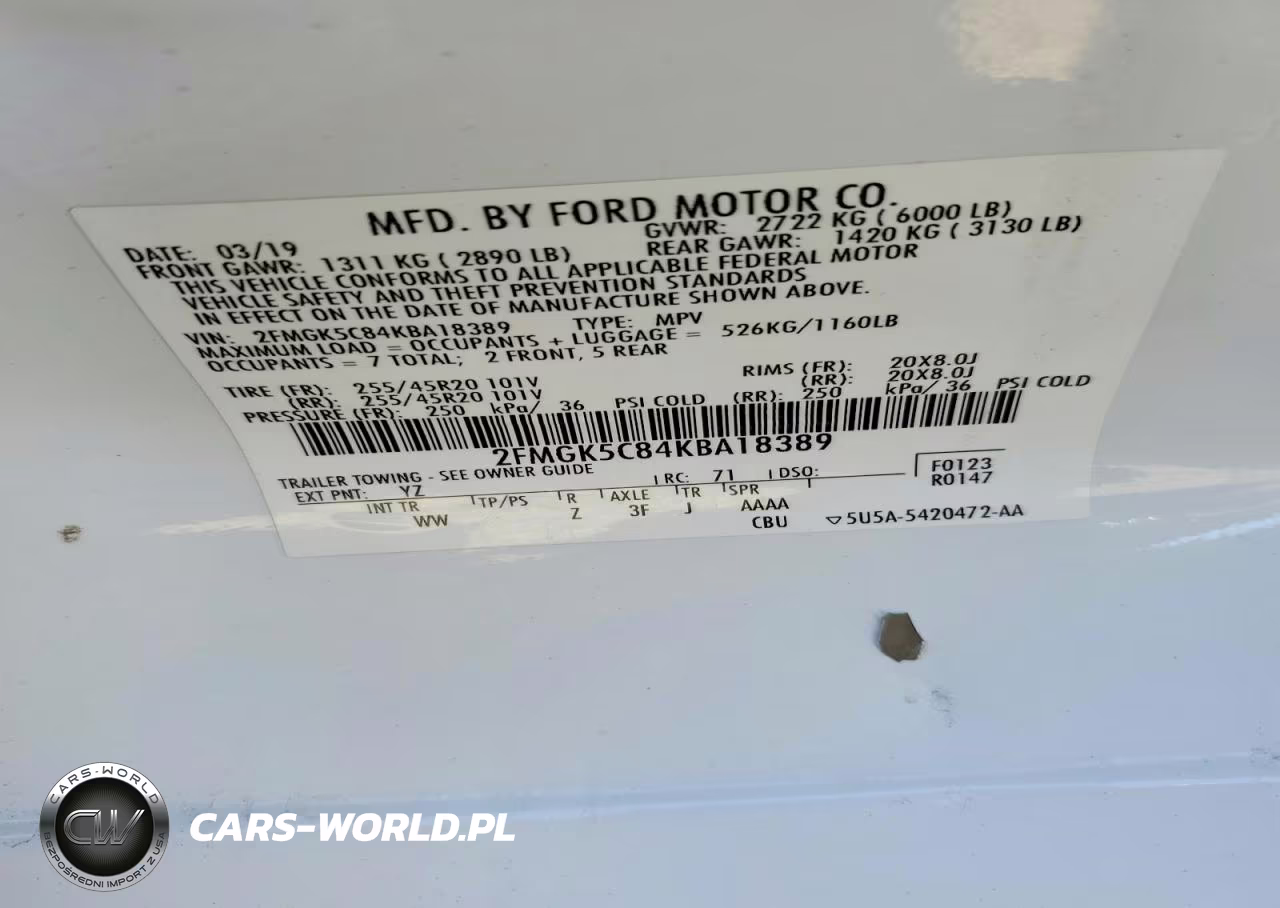 2019 Ford Flex Sel VIN:2FMGK5C84KBA18389 - 13