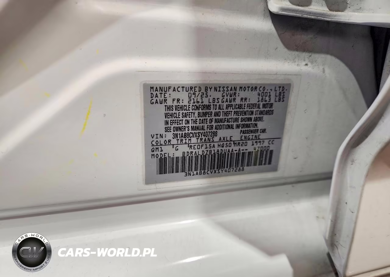 2025 Nissan Sentra Sv VIN:3N1AB8CVXSY407288 - 12