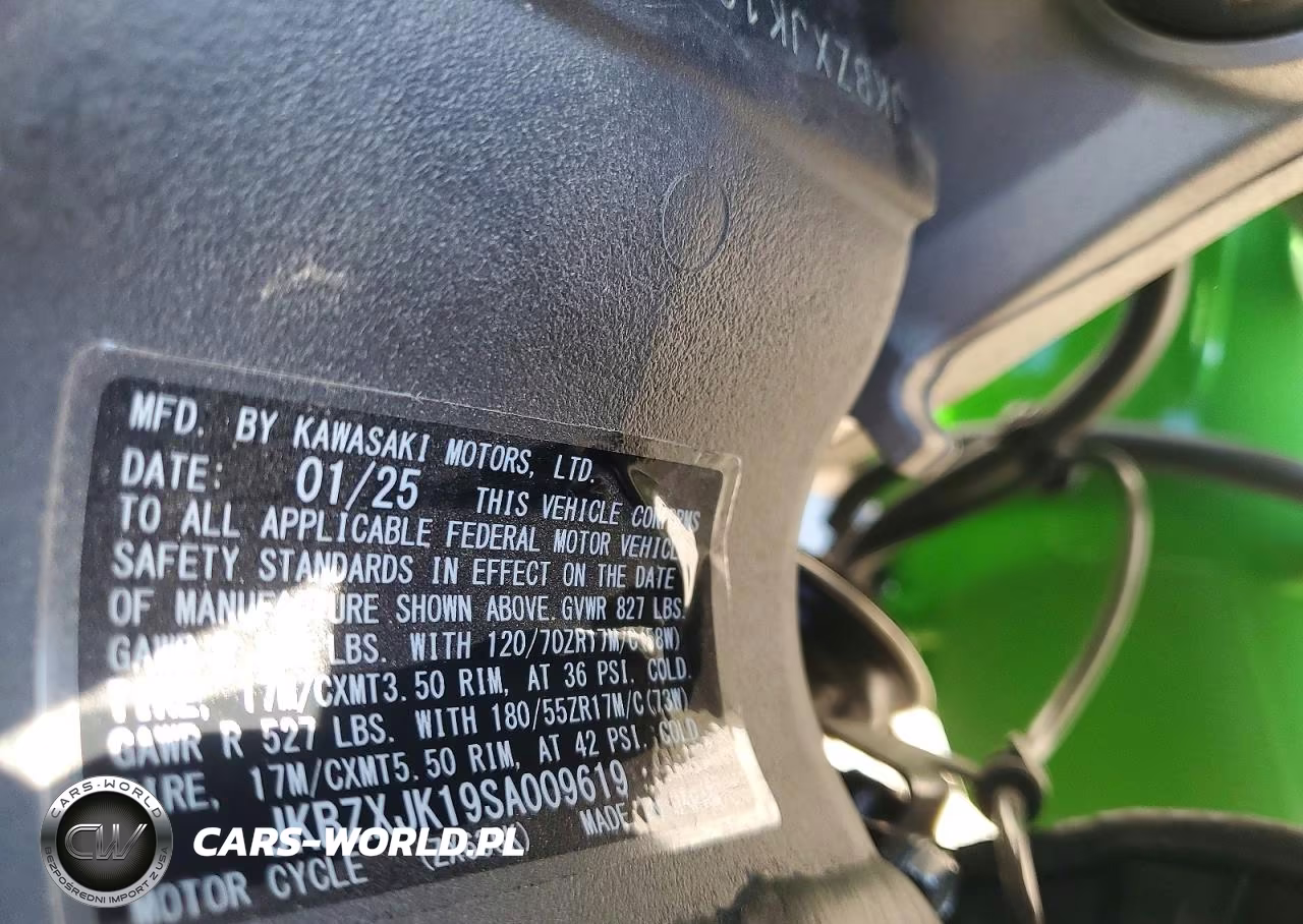2025 Kawasaki Zx636 K VIN:JKBZXJK19SA009619 - 9