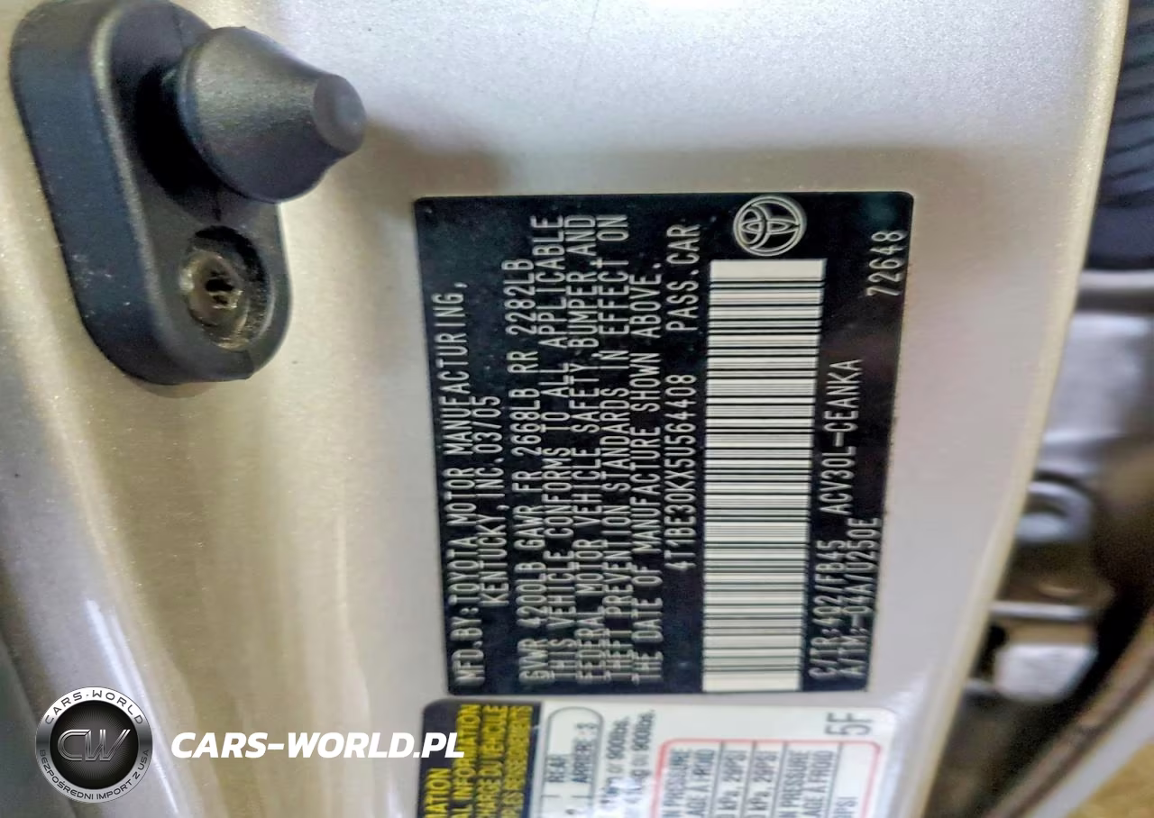 2005 Toyota Camry Le VIN:4T1BE30KX5U564408 - 12