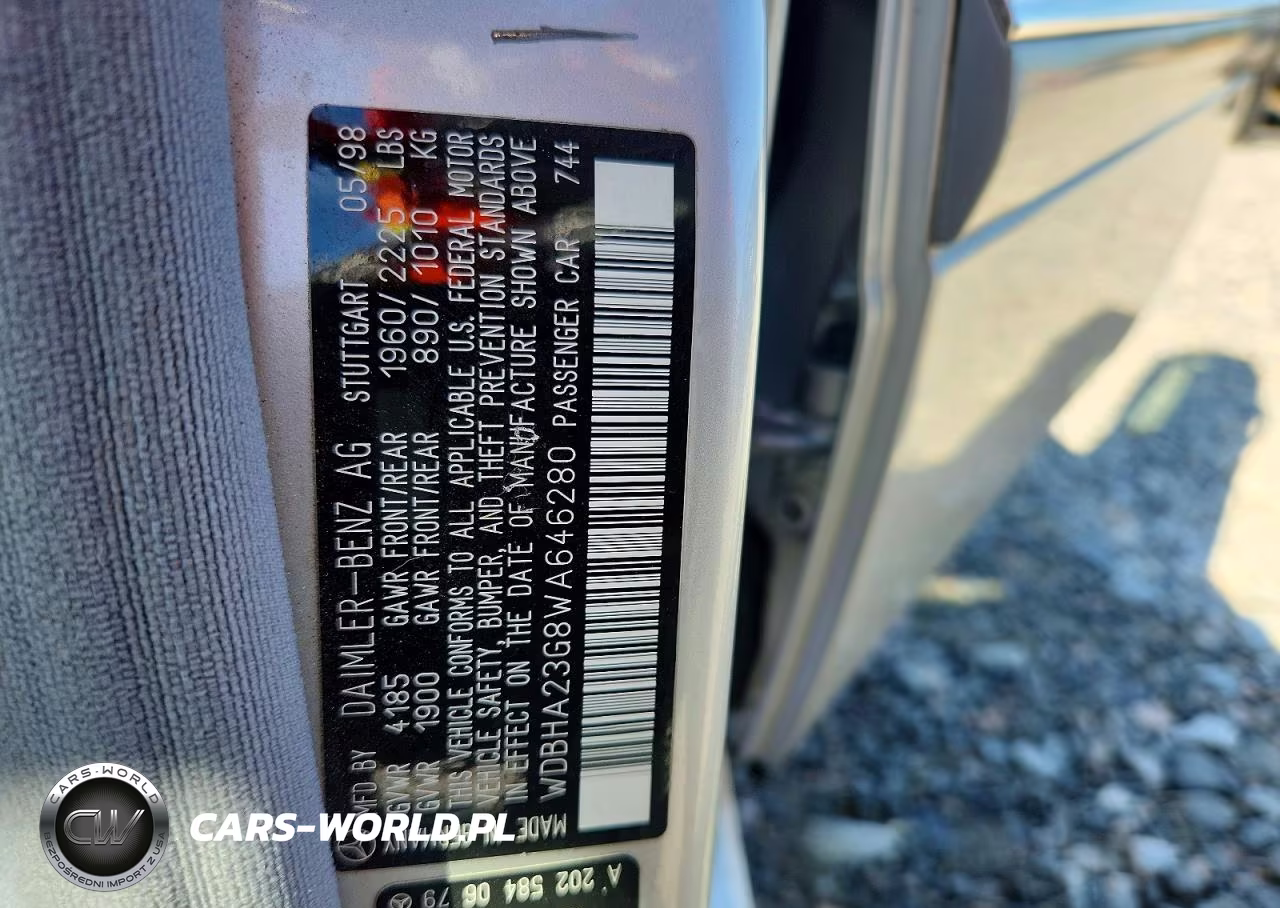1998 Mercedes-Benz C 230 VIN:WDBHA23G8WA646280 - 12