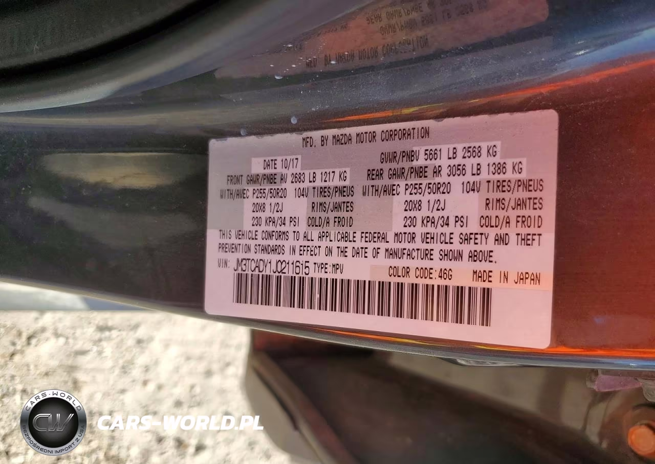 2018 Mazda Cx-9 Grand Touring VIN:JM3TCADY1J0211615 - 12