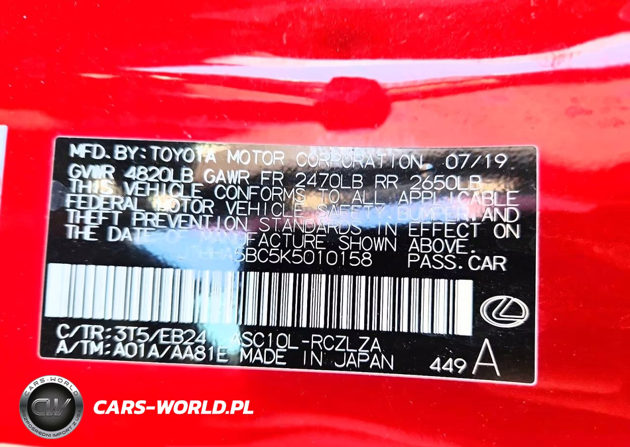 2019 Lexus Rc 300 VIN:JTHHA5BC5K5010158 - 12