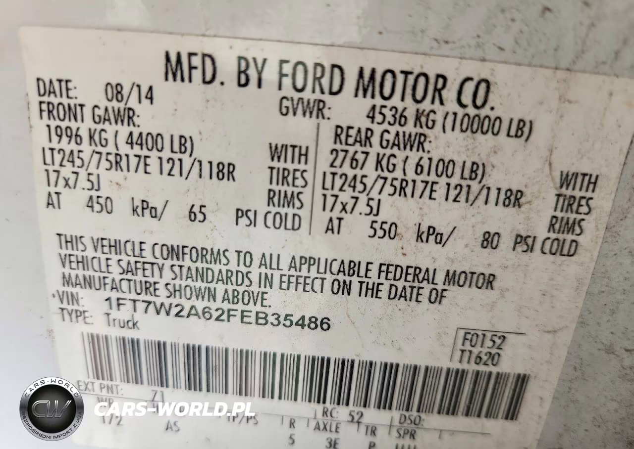 2015 Ford F250 Super Duty VIN:1FT7W2A62FEB35486 - 12