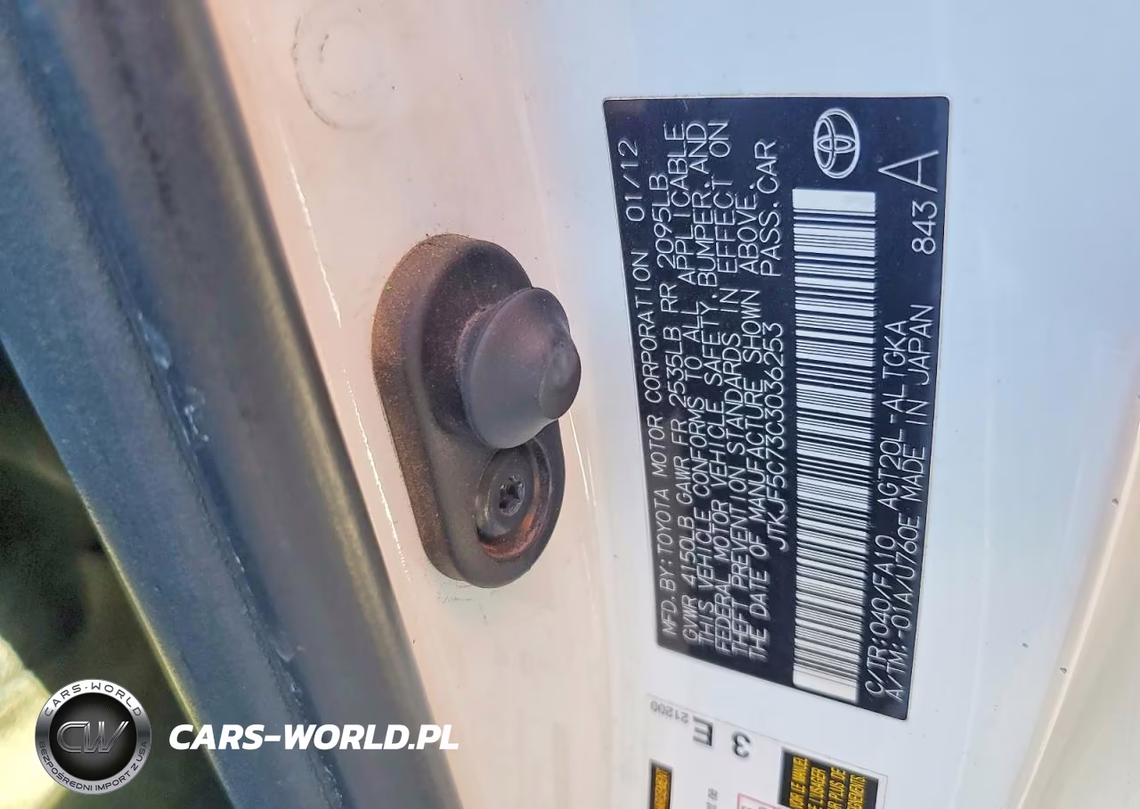 2012 Scion Tc Base VIN:JTKJF5C73C3036253 - 12