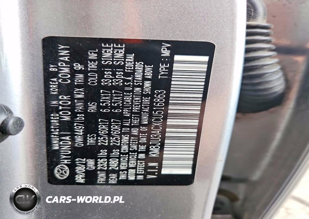2012 Hyundai Tucson Gls VIN:KM8JU3ACXCU516863 - 13