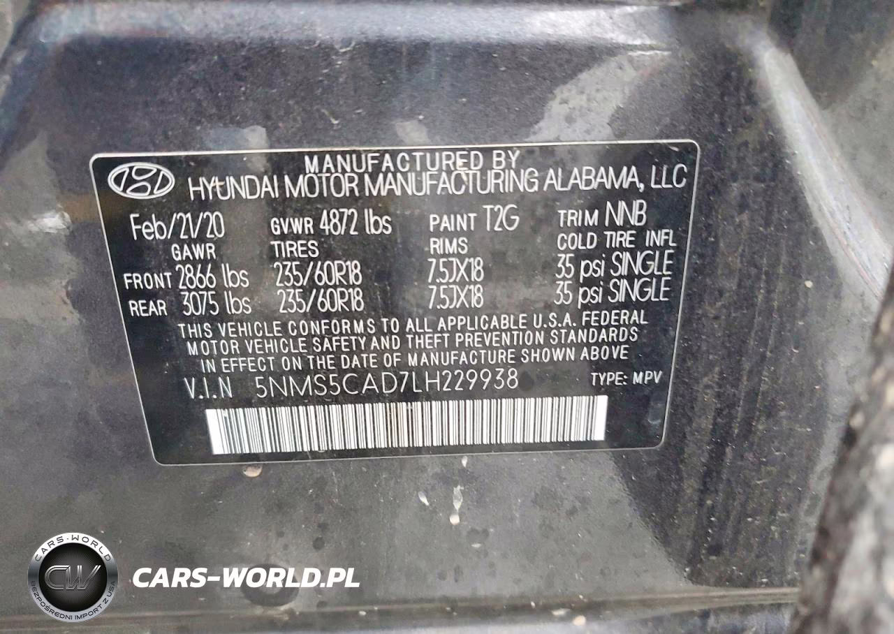 2020 Hyundai Santa Fe Limited VIN:5NMS5CAD7LH229938 - 13