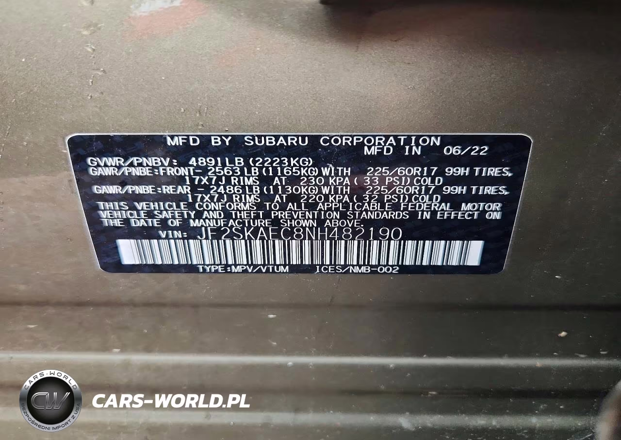2022 Subaru Forester Premium VIN:JF2SKAEC8NH482190 - 12