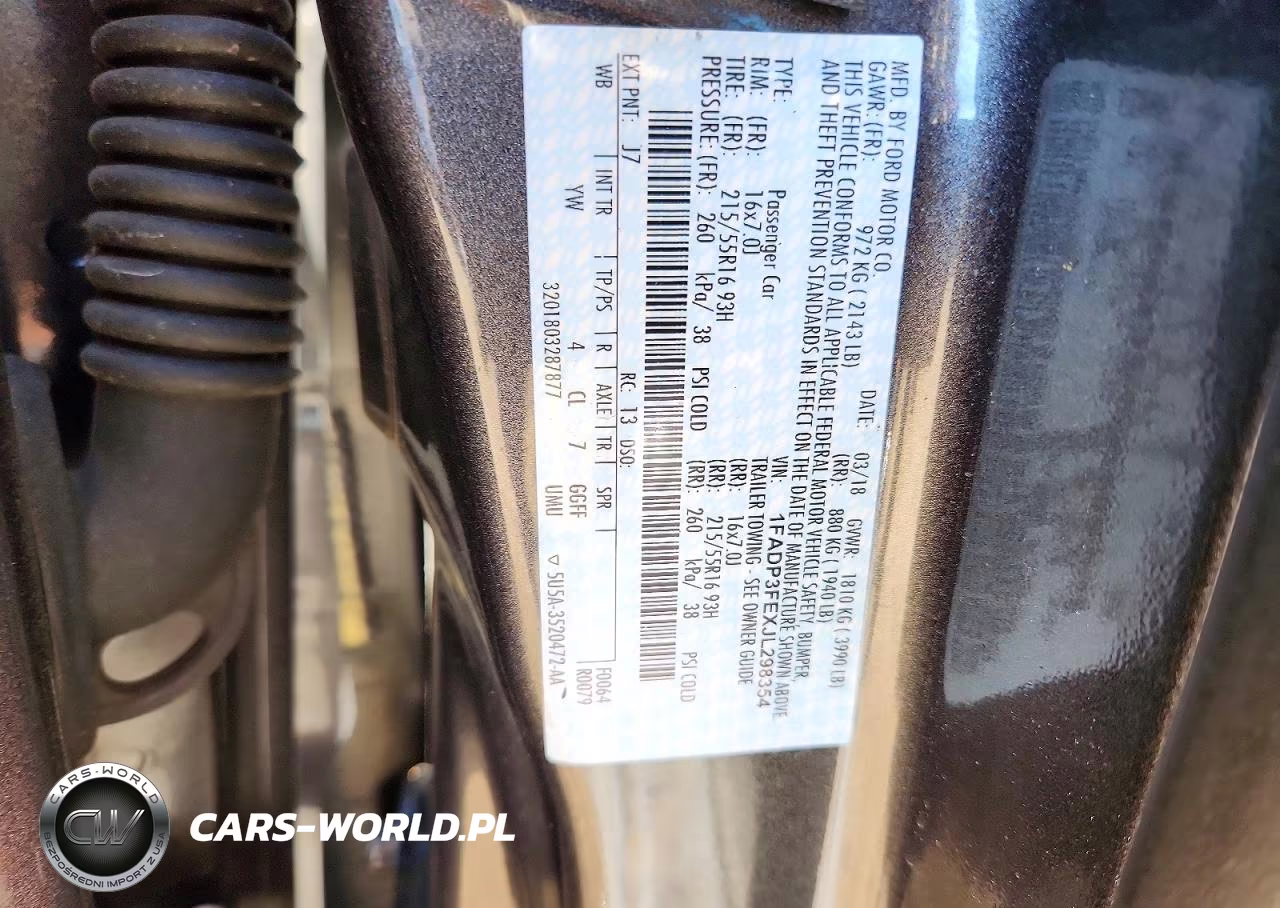 2018 Ford Focus Se VIN:1FADP3FEXJL298354 - 12