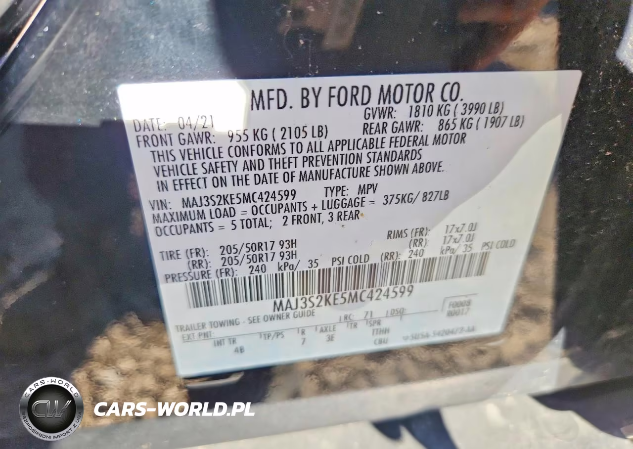 2021 Ford Ecosport Titanium VIN:MAJ3S2KE5MC424599 - 12
