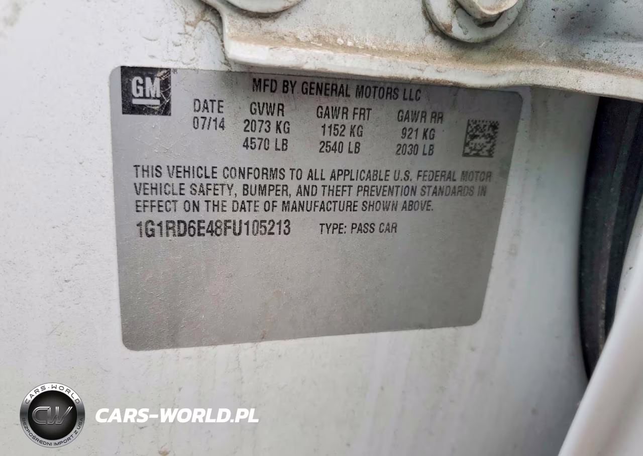 2015 Chevrolet Volt VIN:1G1RD6E48FU105213 - 12
