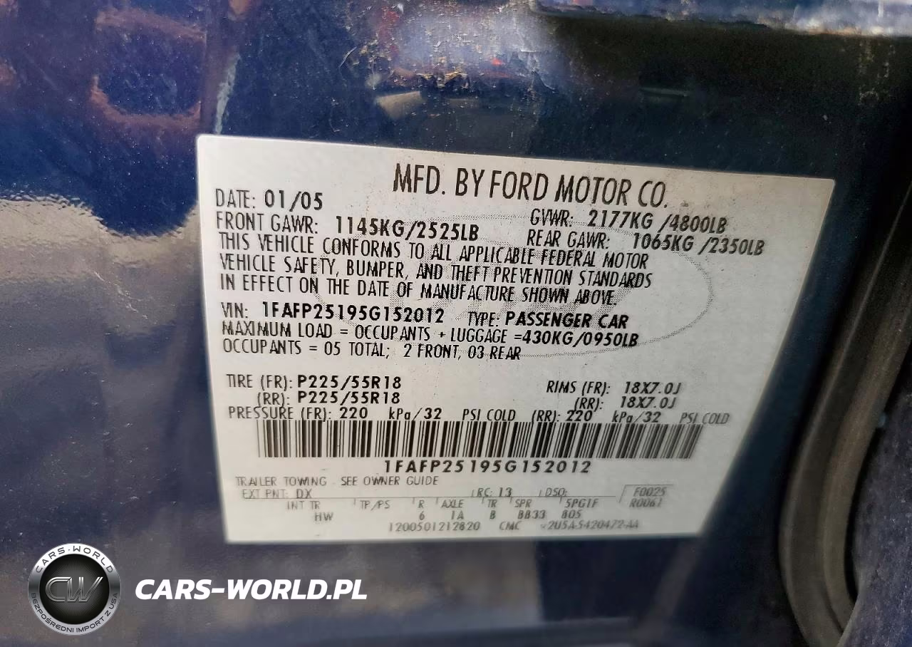 2005 Ford Five Hundred Limited VIN:1FAFP25195G152012 - 13