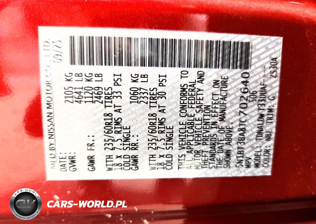 2026 Nissan Rogue Sv VIN:5N1BT3BA8TC702640 - 14
