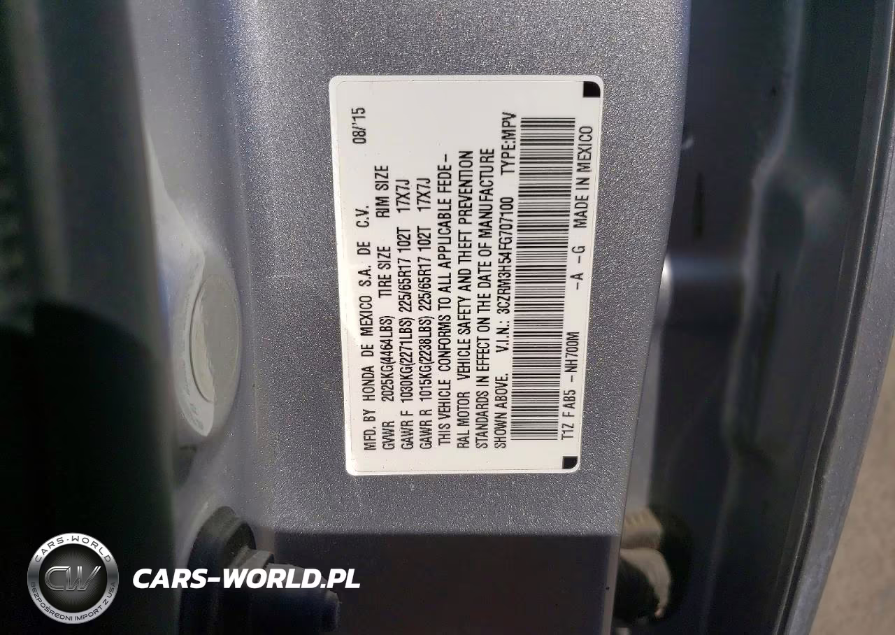 2015 Honda Cr-V Ex VIN:3CZRM3H54FG707100 - 12