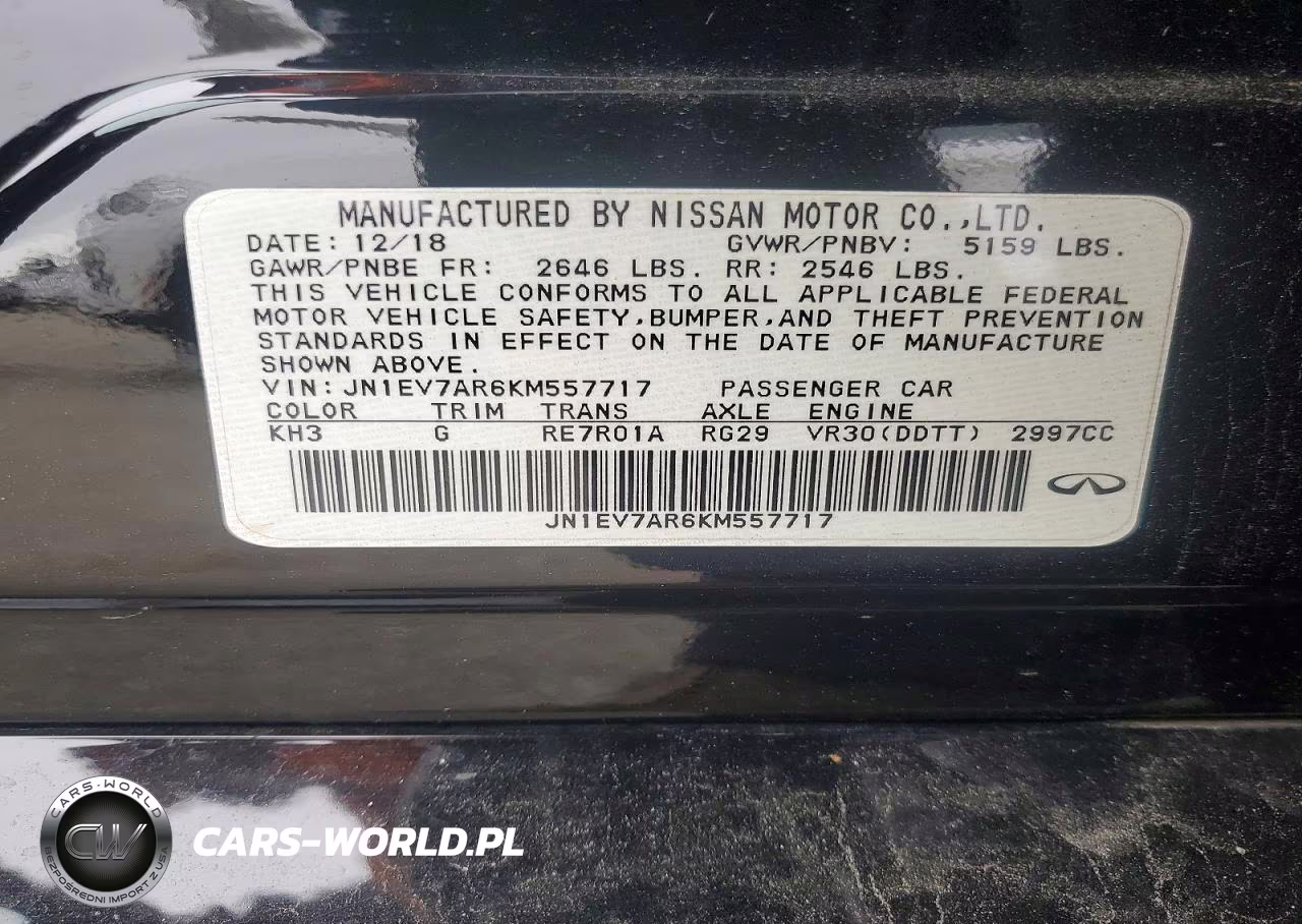 2019 Infiniti Q50 3.0T Luxe VIN:JN1EV7AR6KM557717 - 12