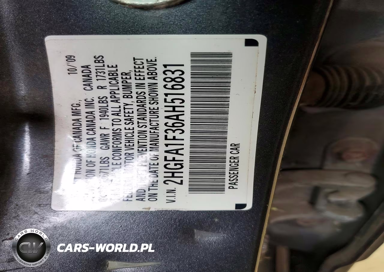 2010 Honda Civic Vp VIN:2HGFA1F36AH516831 - 12