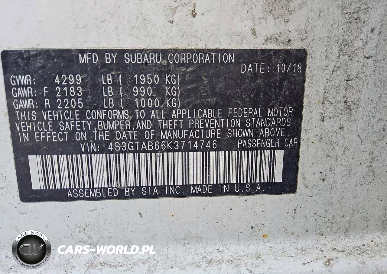 2019 Subaru Impreza VIN:4S3GTAB66K3714746 - 12