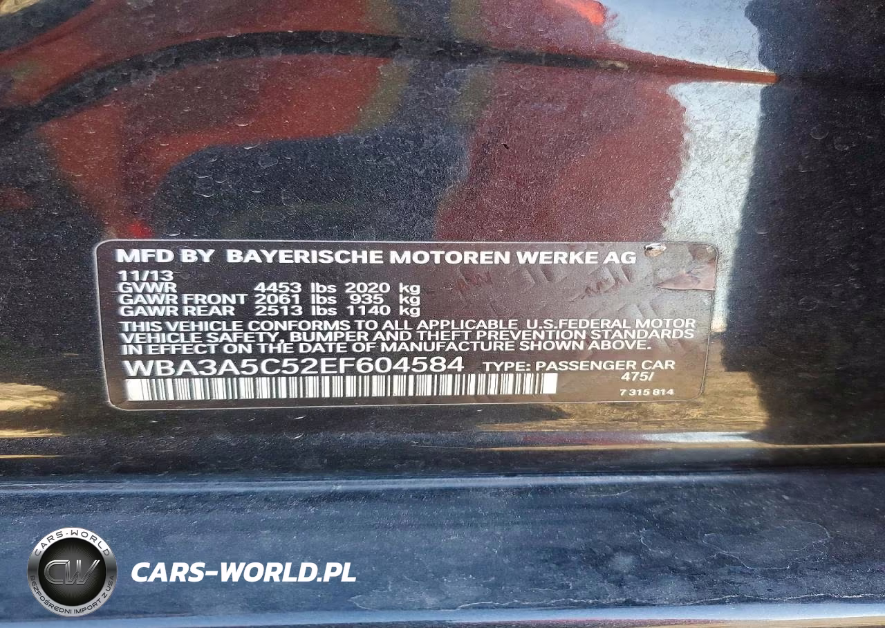 2014 BMW 328 I VIN:WBA3A5C52EF604584 - 12