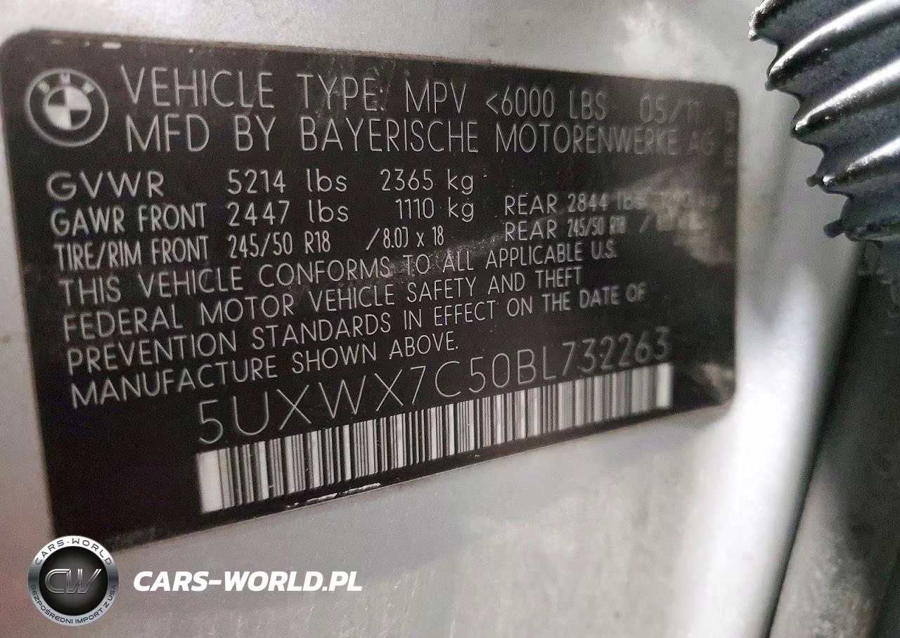 2011 BMW X3 xDrive35I VIN:5UXWX7C50BL732263 - 13