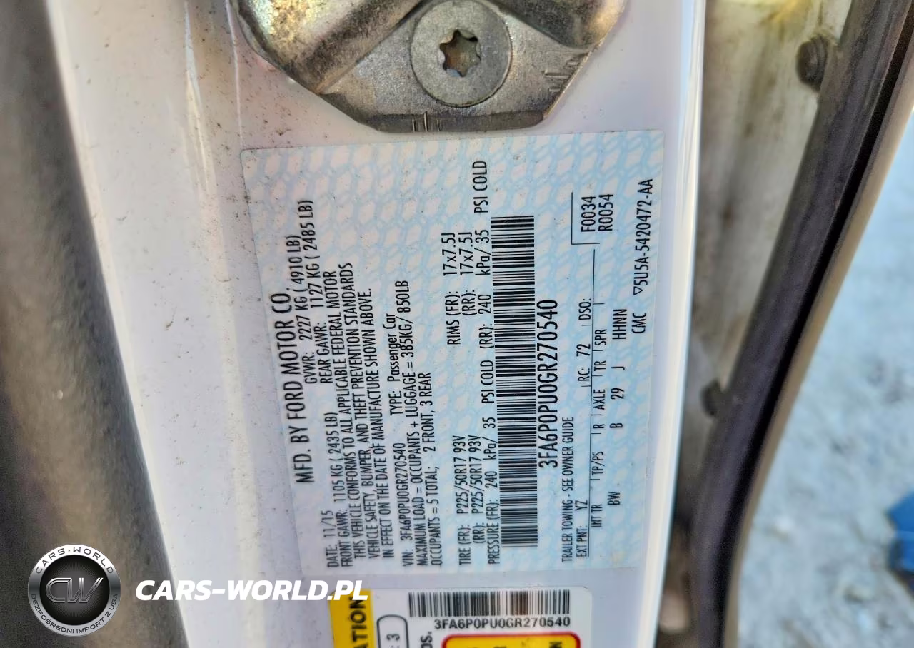 2016 Ford Fusion Se Phev VIN:3FA6P0PU0GR270540 - 13