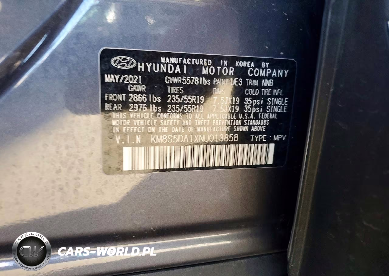2022 Hyundai Santa Fe Limited VIN:KM8S5DA1XNU013858 - 12