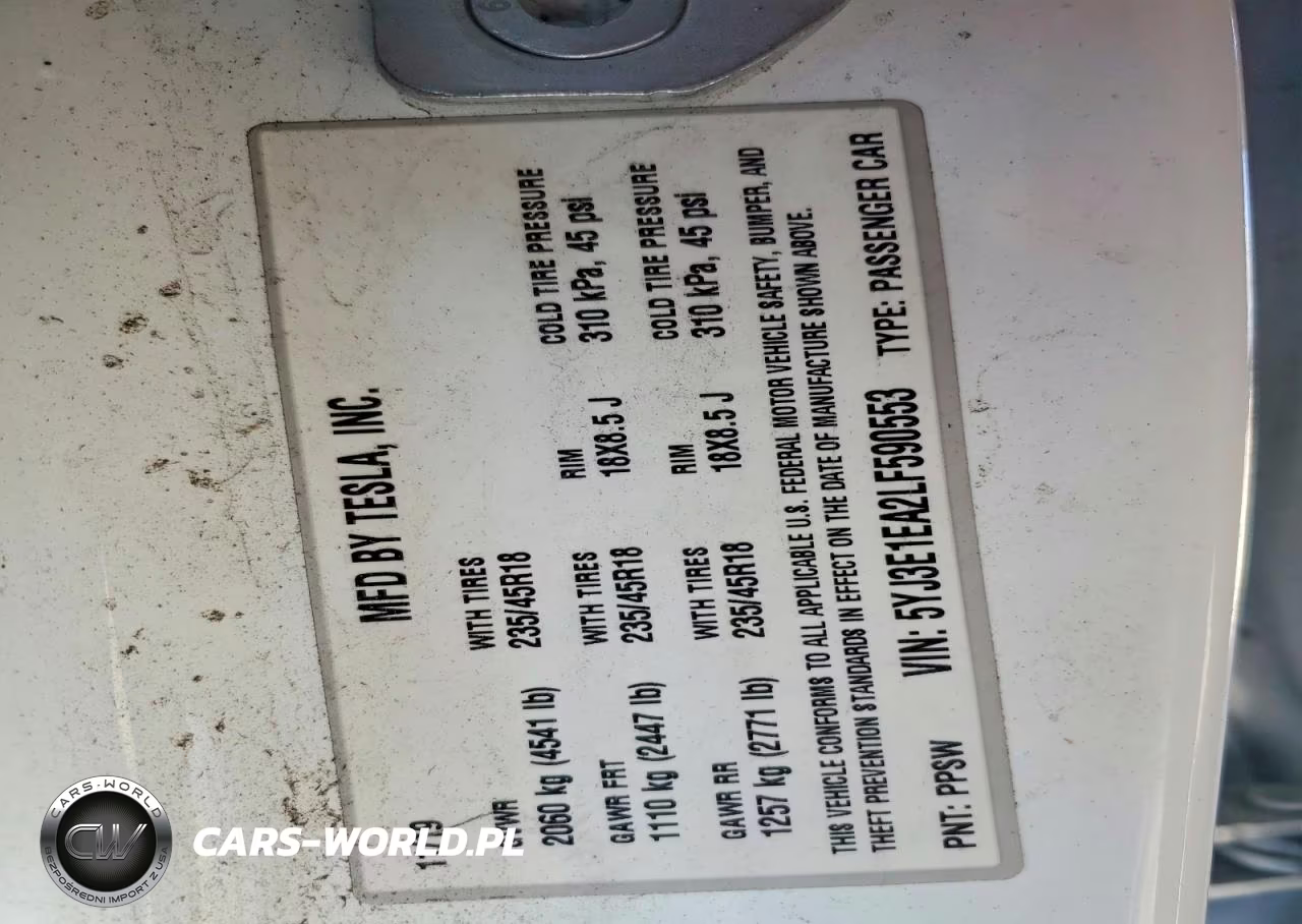 2020 Tesla Model 3 VIN:5YJ3E1EA2LF590553 - 12
