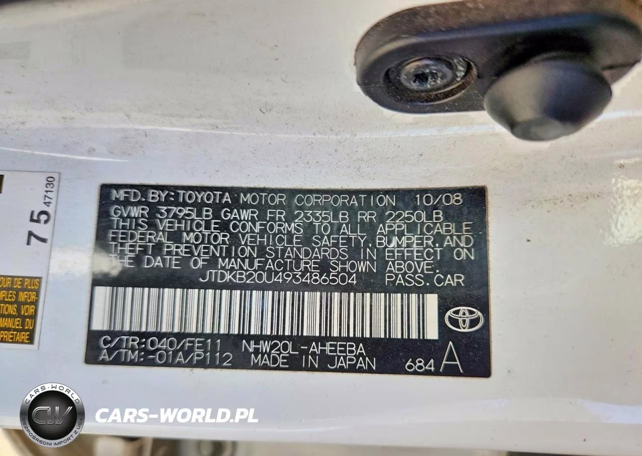 2009 Toyota Prius Base VIN:JTDKB20U493486504 - 12
