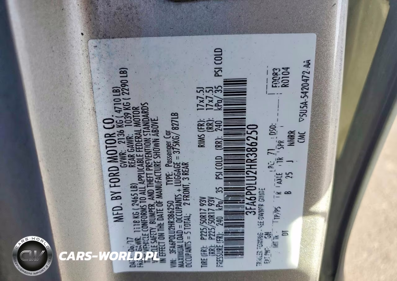 2017 Ford Fusion Se Hybrid VIN:3FA6P0LU2HR386250 - 12