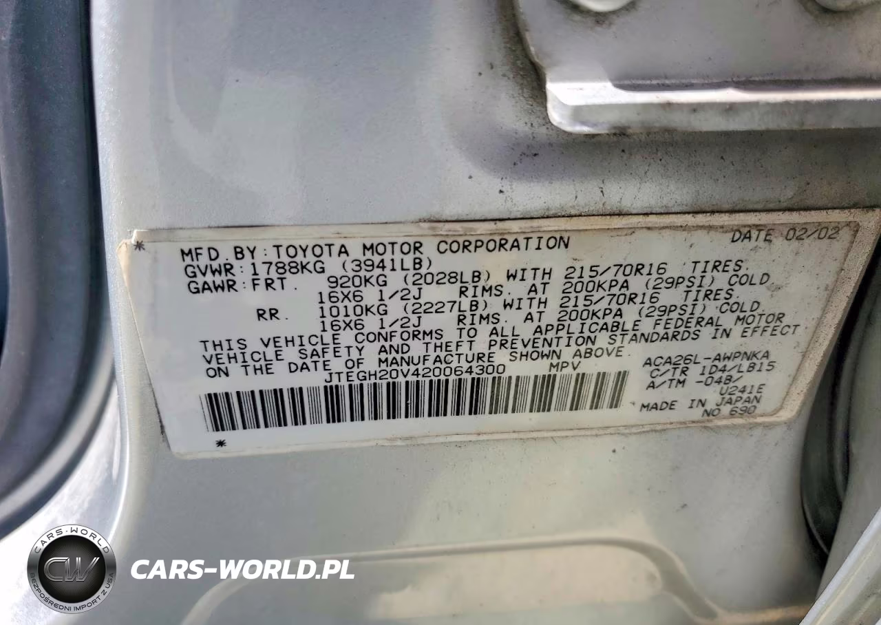 2002 Toyota Rav4 Base VIN:JTEGH20V420064300 - 13