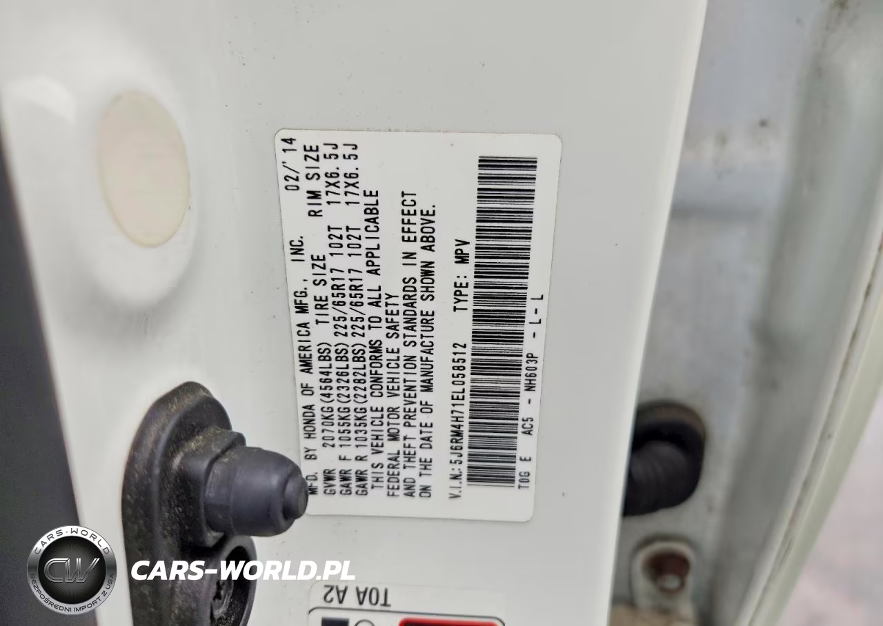 2014 Honda Cr-V Exl VIN:5J6RM4H71EL058512 - 14
