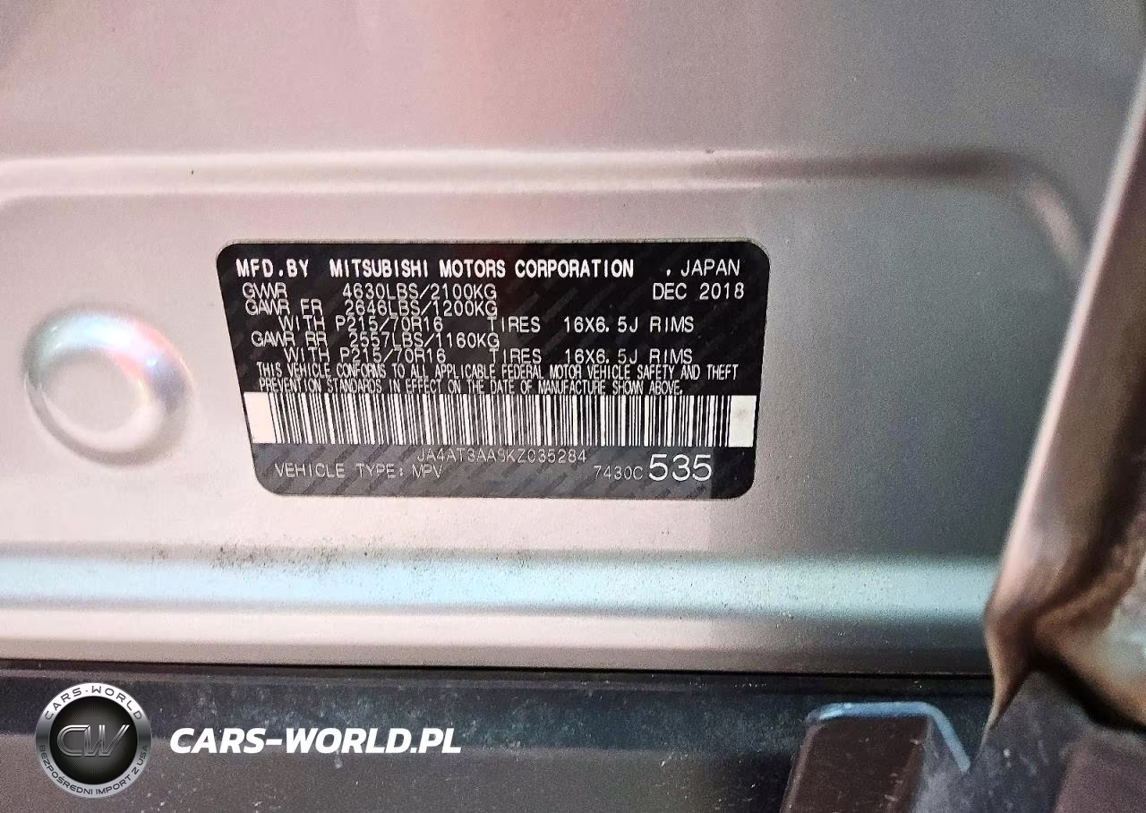 2019 Mitsubishi Eclipse Cross Es VIN:JA4AT3AA8KZ035284 - 13