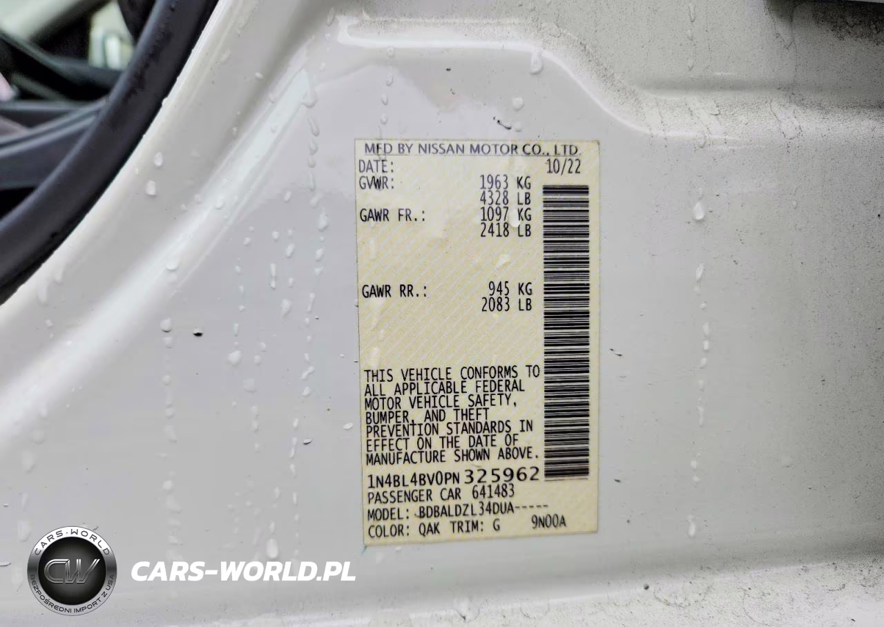 2023 Nissan Altima S VIN:1N4BL4BV0PN325962 - 12