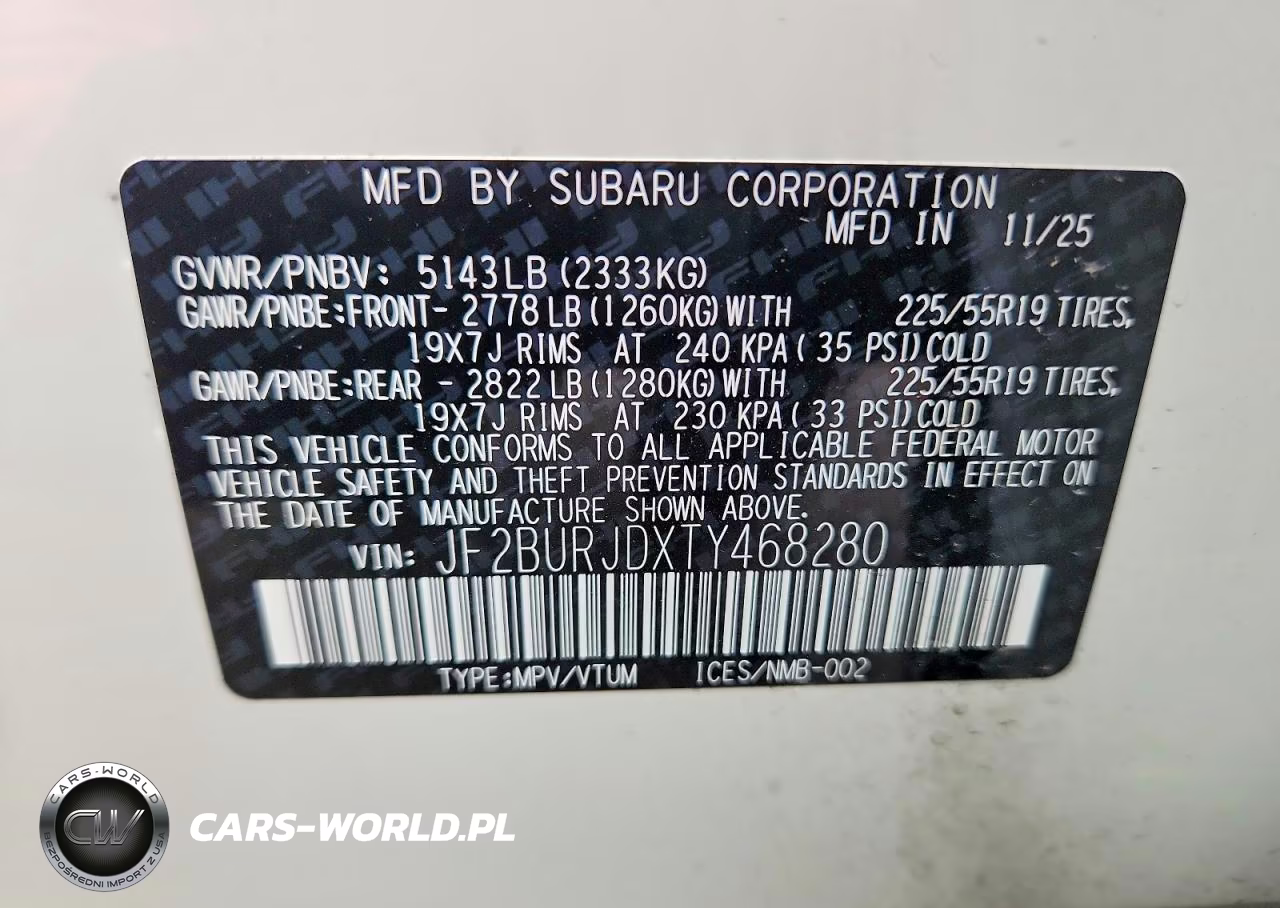 2026 Subaru Outback Touring Xt VIN:JF2BURJDXTY468280 - 14