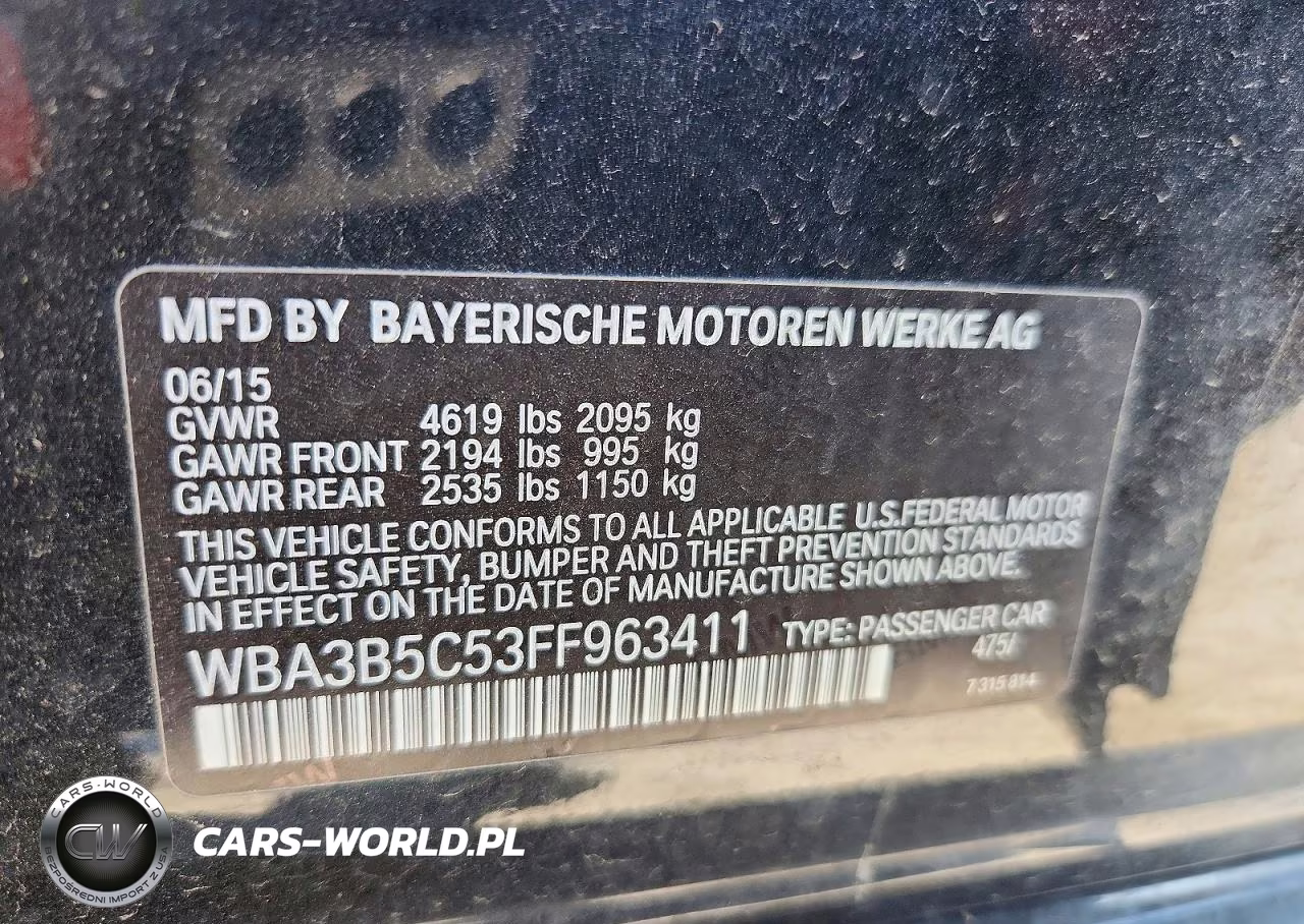 2015 BMW 328 Xi Sulev VIN:WBA3B5C53FF963411 - 12