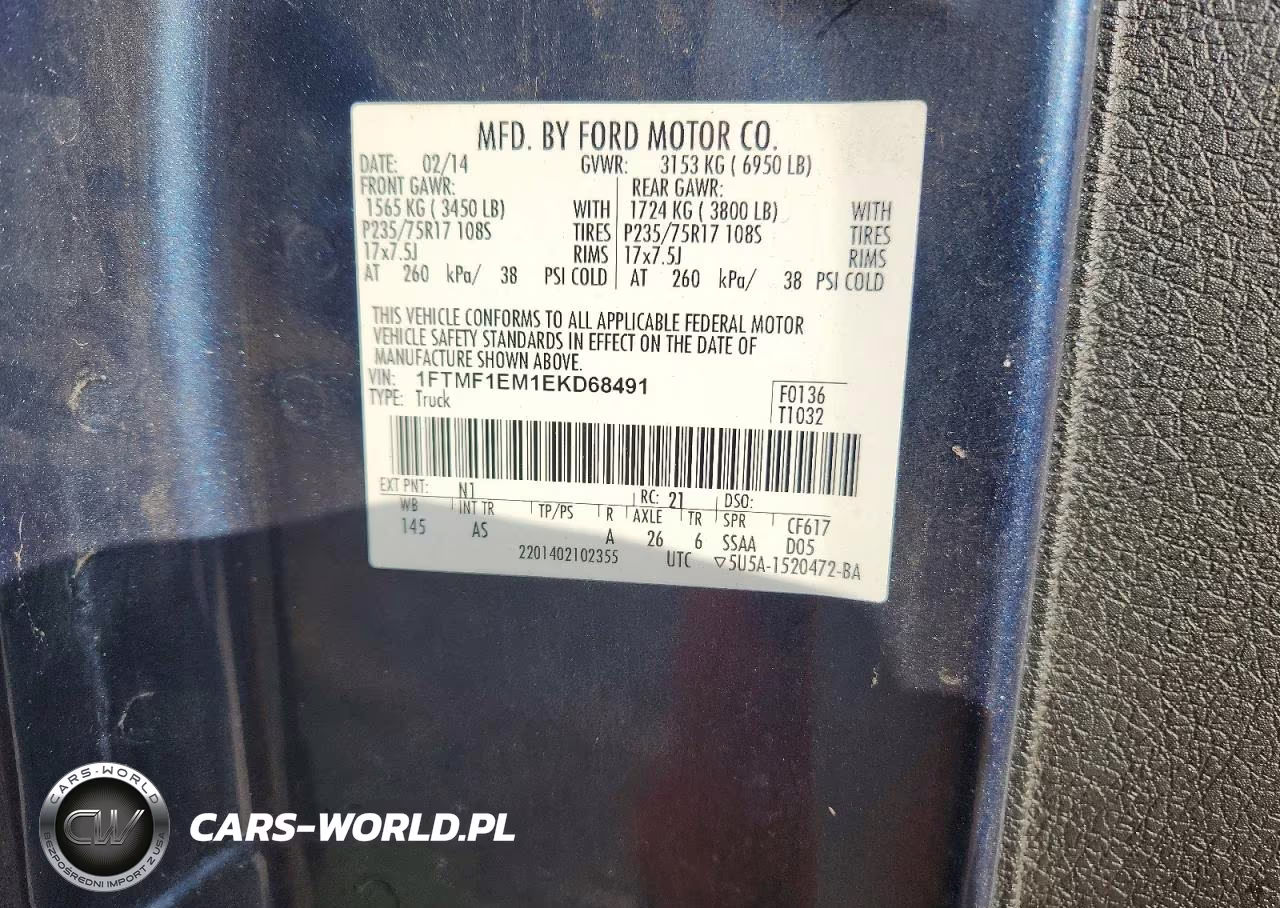 2014 Ford F150 VIN:1FTMF1EM1EKD68491 - 12