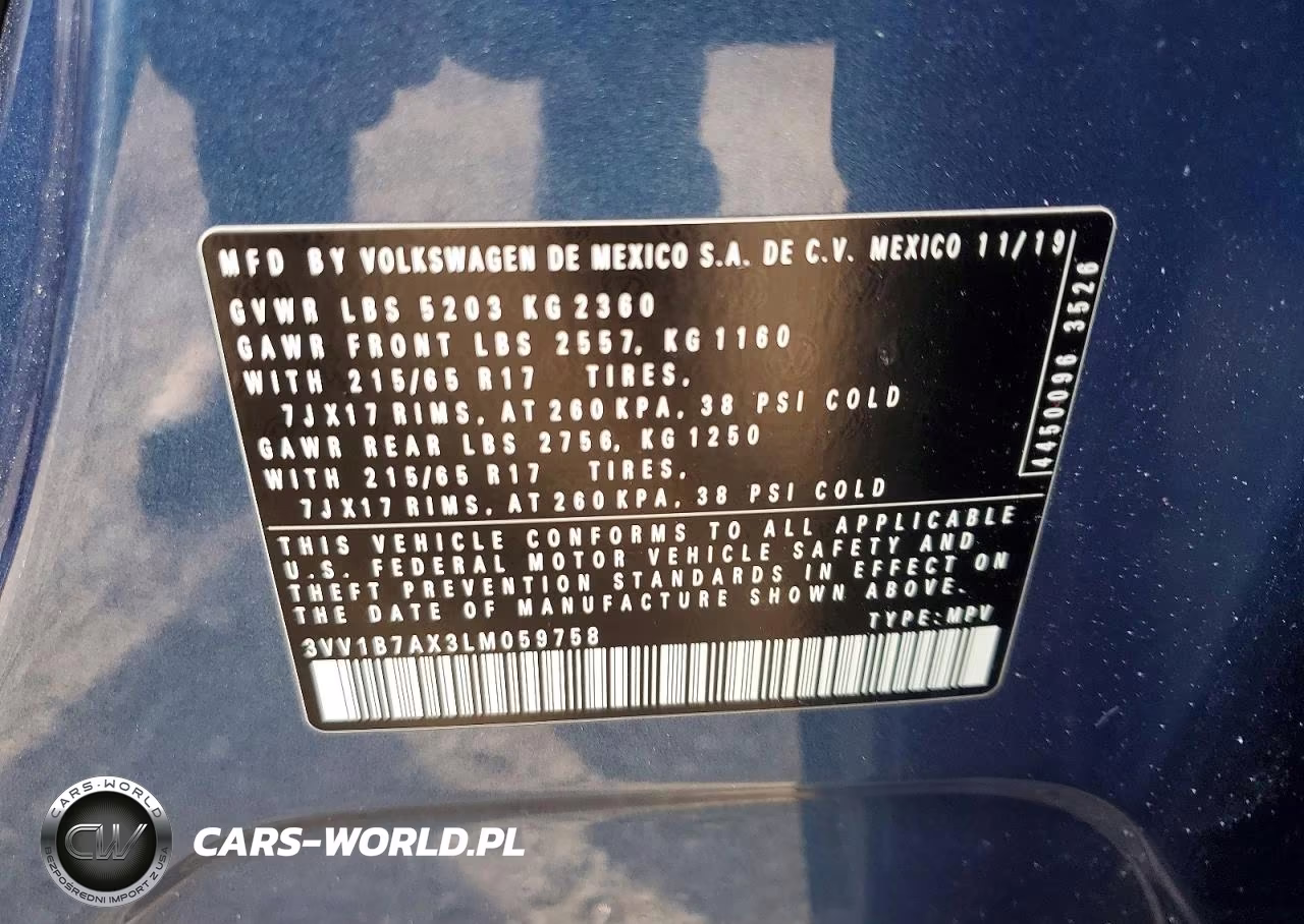 2020 Volkswagen Tiguan S VIN:3VV1B7AX3LM059758 - 13