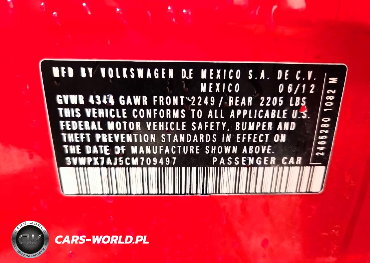 2012 Volkswagen Jetta S VIN:3VWPX7AJ5CM709497 - 12