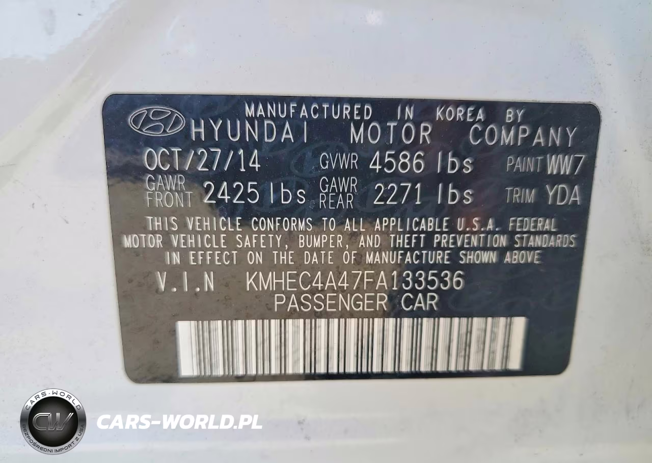 2015 Hyundai Sonata Hybrid Base VIN:KMHEC4A47FA133536 - 12