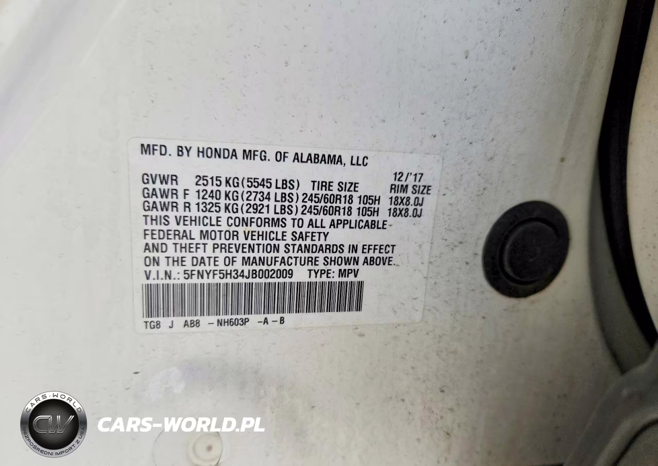 2018 Honda Pilot Ex VIN:5FNYF5H34JB002009 - 13
