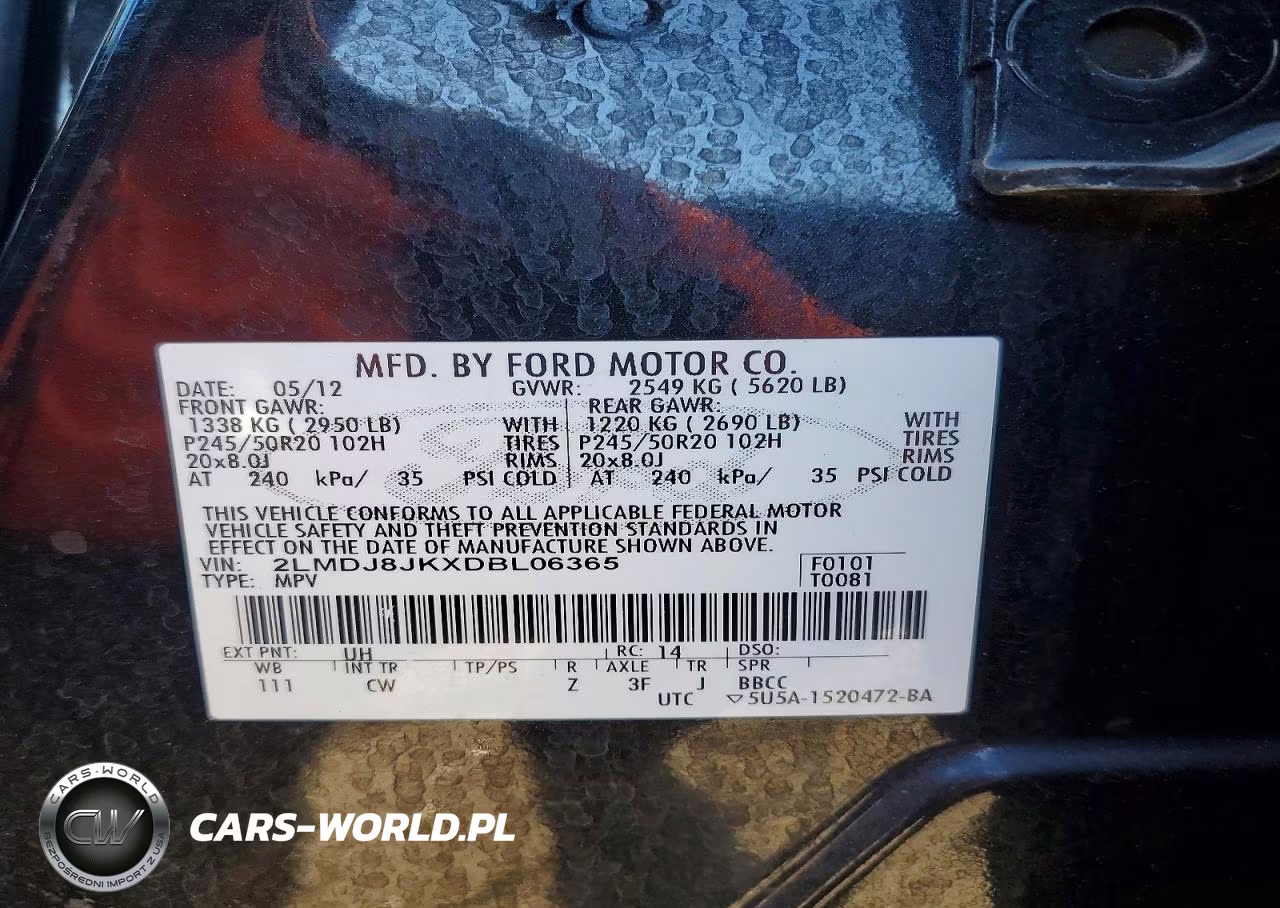2013 Lincoln Mkx VIN:2LMDJ8JKXDBL06365 - 12