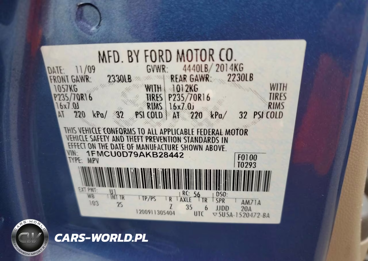 2010 Ford Escape Xlt VIN:1FMCU0D79AKB28442 - 13