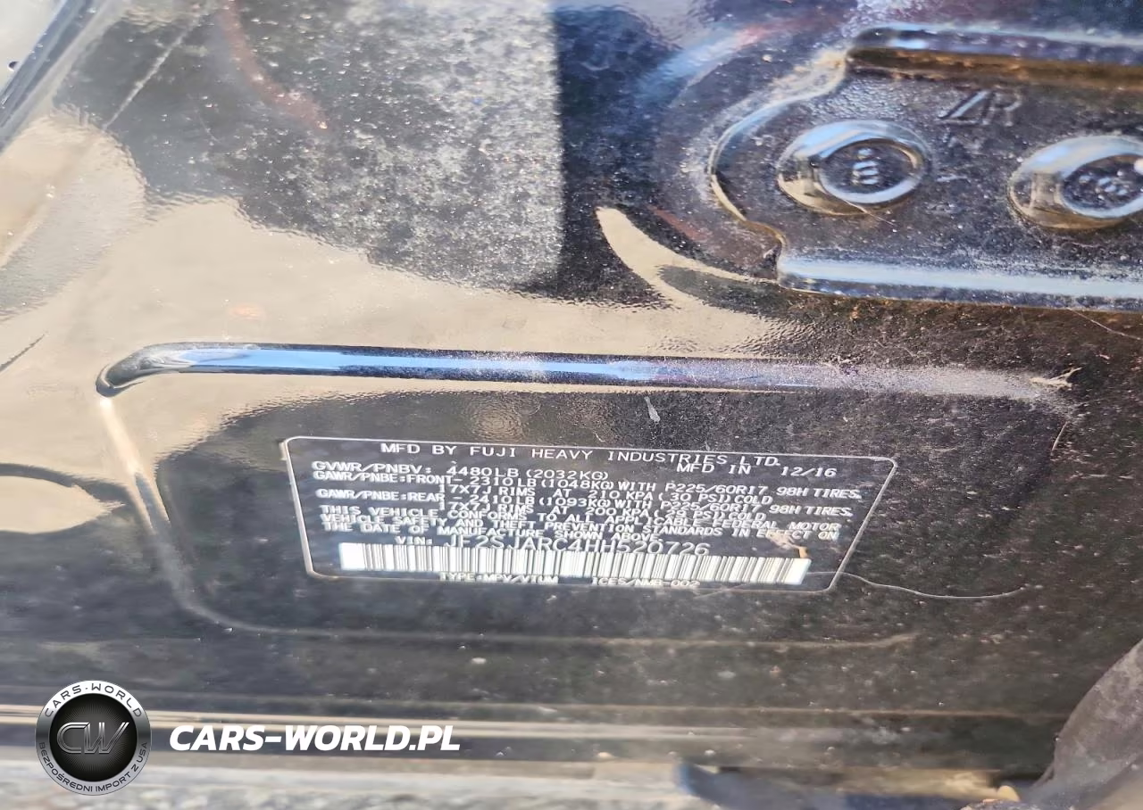 2017 Subaru Forester 2.5I Limited VIN:JF2SJARC4HH520726 - 13
