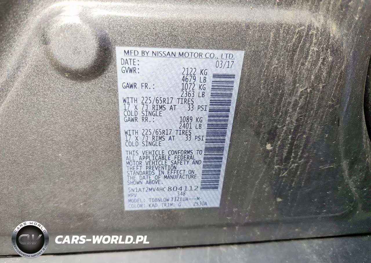 2017 Nissan Rogue Sv VIN:5N1AT2MV4HC804112 - 12