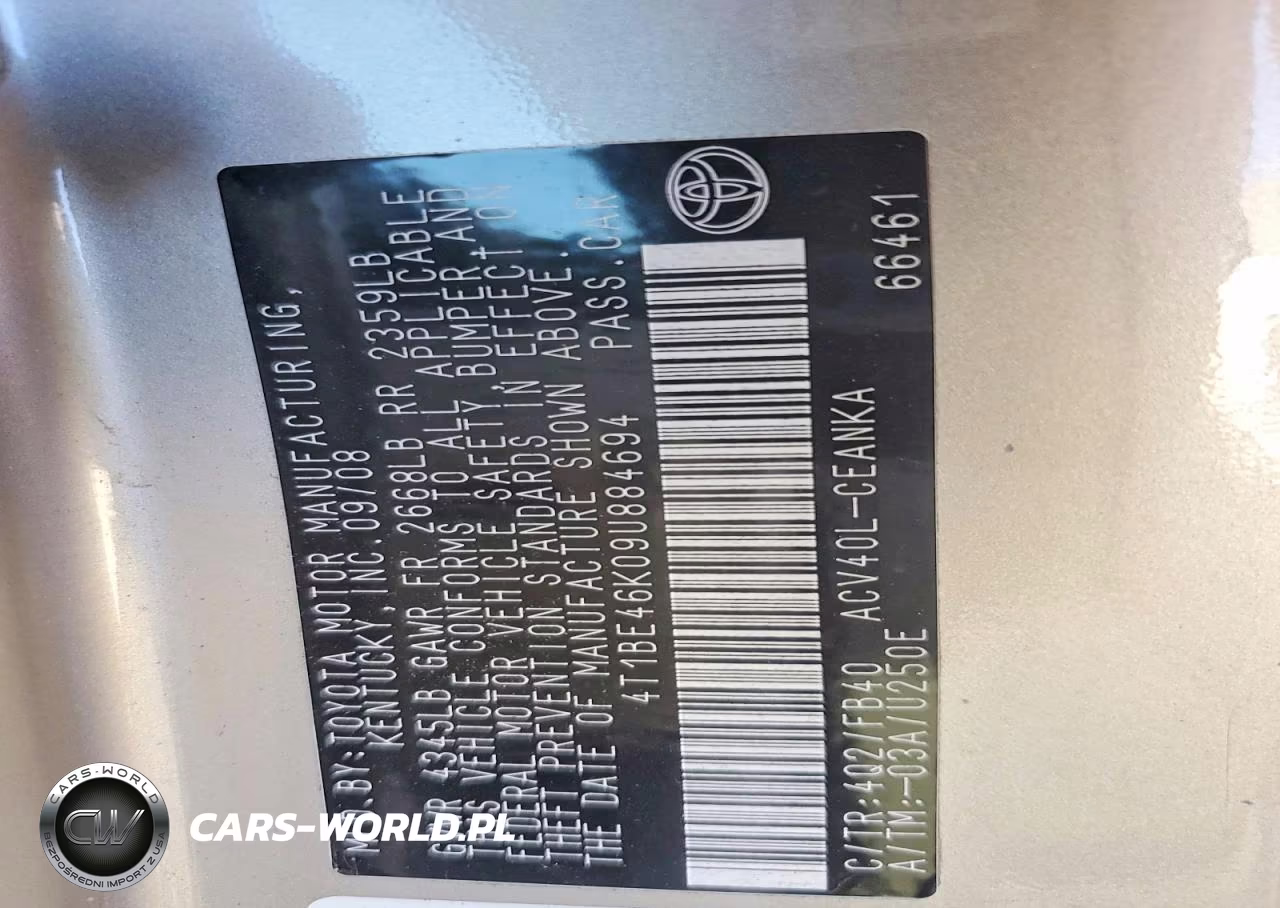 2009 Toyota Camry Le VIN:4T1BE46K09U884694 - 12